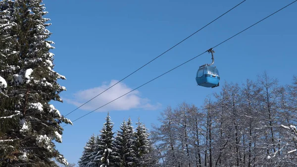 Téléski Cabine Bansko Centre Ski Ascenseur Bleu Bulgarie — Photo