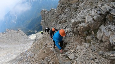 Olymp, Yunanistan - 22 Temmuz 2018: Mt. Yunanistan 'daki Olympus ve Zeus' un tahtı 'Tanrıçalar' platosunda 'Stefani' olarak da anılır. Olimpos Dağı 'nın Yunanistan' ın efsanevi 12 tanrısının sarayı olduğuna inanılıyor.