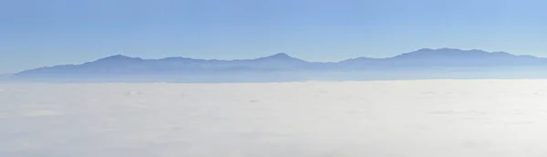 Montaña Niebla Mañana Panorama Aéreo — Foto de Stock