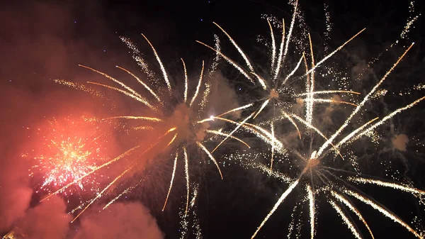 Colorful holiday fireworks with natural sound