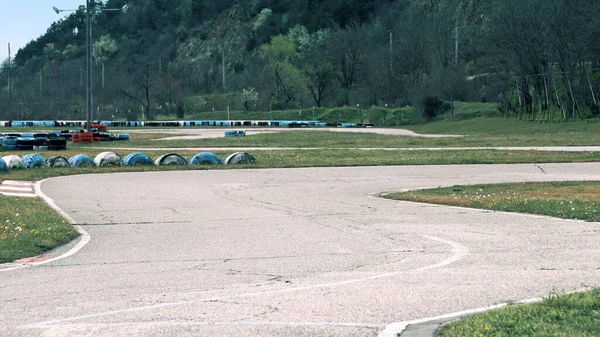 Karting Corridas Redor Pista — Fotografia de Stock