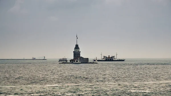 Девичья Башня Восходе Солнца Стамбул Турция — стоковое фото