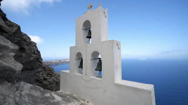 Klokken Van Grieks Orthodoxe Kapel Van Agios Nikolaos Gelegen Rand — Stockfoto