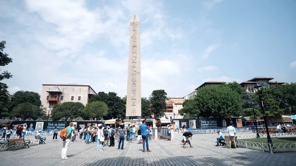 Ommuurde Obelisk Uit Istanbul Turkije — Stockfoto