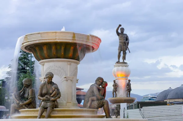 Moeders Van Macedonië Fontein Met Filip Vader Van Alexander Grote — Stockfoto