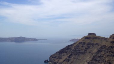 Yunanistan 'daki Santorini adasının kalderasından panoramik manzara