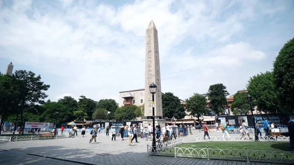 Ommuurde Obelisk Uit Istanbul Turkije — Stockfoto