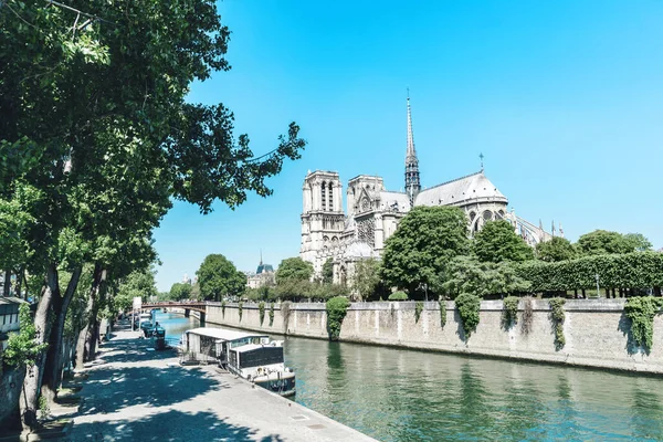 Seine Notre Dame Paris Paris Ünlü Sembol Biri — Stok fotoğraf