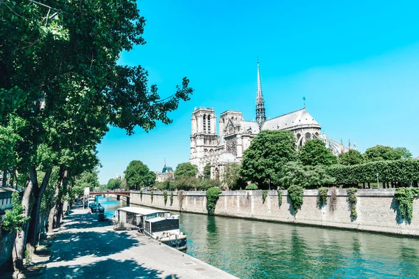 Seine Notre Dame Paris Paris Ünlü Sembol Biri — Stok fotoğraf