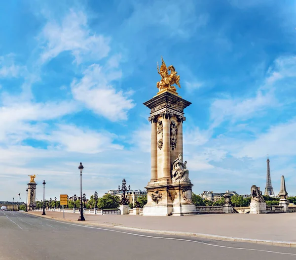 Pont Alexandre Iii Ponte Mais Elegante Grandiosa Sumptuosa Paris Dos — Fotografia de Stock