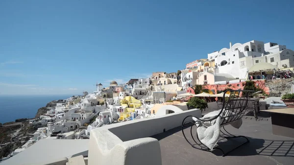 Panoramautsikt Över Oia Santorini Grekland — Stockfoto