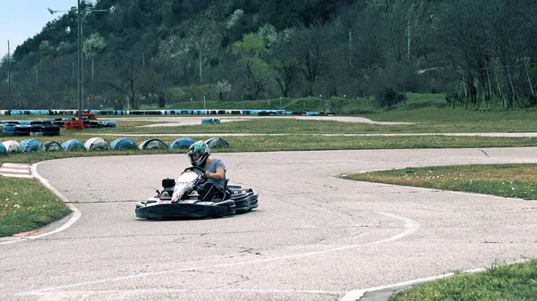 Karting Corridas Redor Pista — Fotografia de Stock