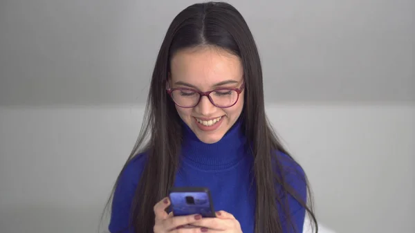 Teenager Girl With Smartphone Hanging In Social Media