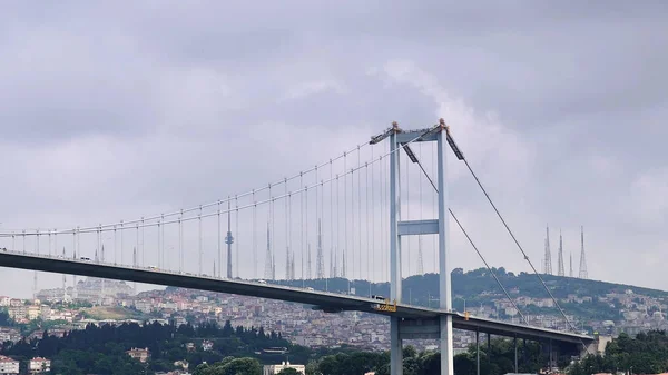 Стамбул Босфор Вид Мост Мост Босфор Соединяющий Европу Азию Стамбуле — стоковое фото