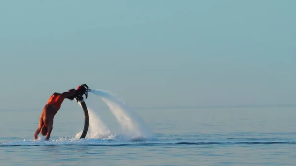 Santorini Grecia Ago 2019 Pilota Professionista Pro Fly Board Mare — Foto Stock