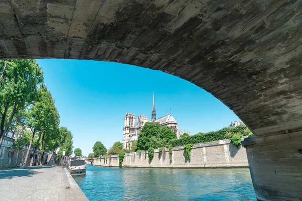 Notre Dame Paris Katedrális Párizs Legszebb Katedrálisa Kilátás Szajna Folyó — Stock Fotó