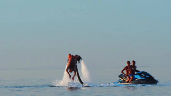 Santorini Grecia Ago 2019 Imbarco Volo Con Jet Ski Sport — Foto Stock