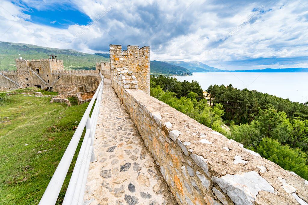 Samuel's Fortress, Ohrid, Macedonia with view of lake