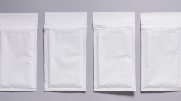Conjunto Envelopes Correio Branco Para Encomendas Movimento — Vídeo de Stock