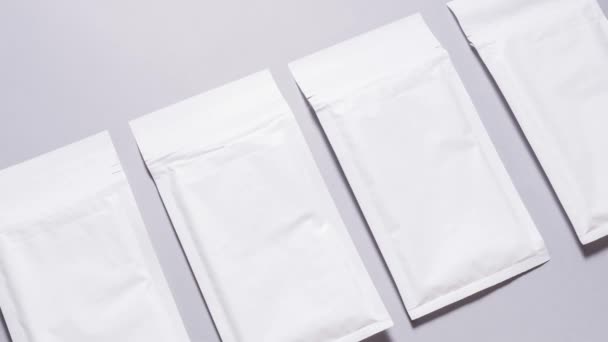 Conjunto Envelopes Correio Branco Para Encomendas Movimento — Vídeo de Stock