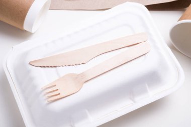 Tek kullanımlık sofra takımı, çevre dostu.