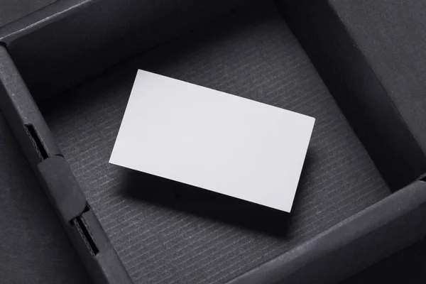 Business Card Empty Black Box Mocup — Stock Photo, Image