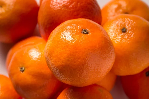 Gros Plan Beaucoup Mandarines Naturelles Fraîches Orange — Photo