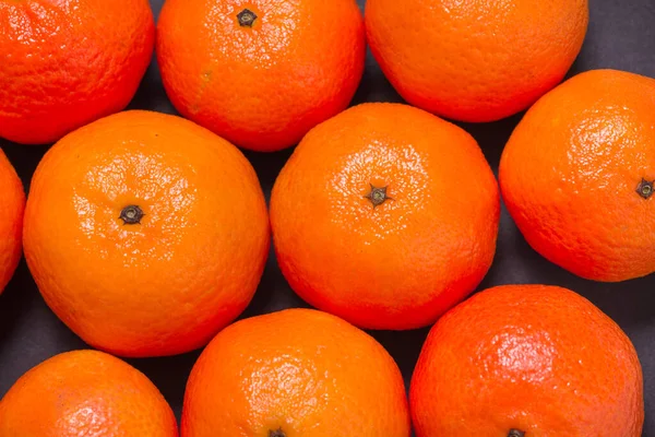 Κοντινό Πλάνο Παρτίδα Πορτοκαλιού Φρέσκα Φυσικά Μανταρίνια — Φωτογραφία Αρχείου
