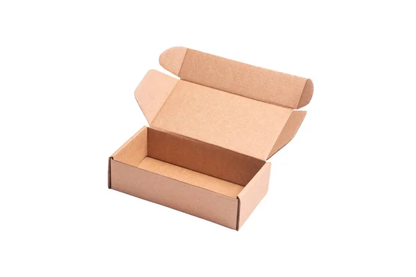 Cardboard Carton Mailer Box Case Top View Isolated — Stock Photo, Image