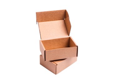 Kahverengi karton kutu, izole.