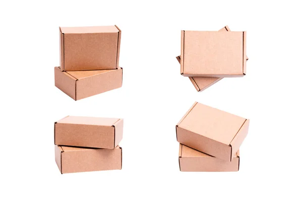 Brown Carton Cardboard Box Isolated — Stock Photo, Image