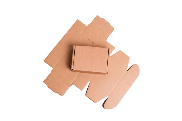 Brown Carton Cardboard Box Isolated — Stock Photo, Image