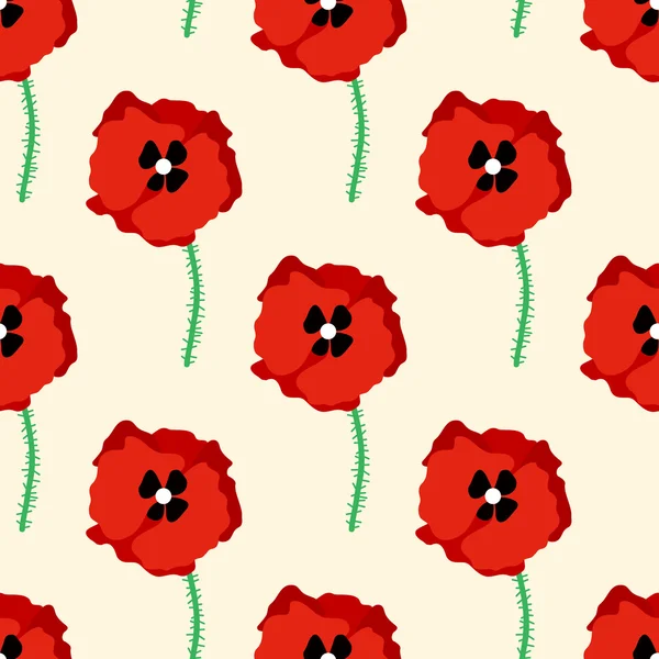 Poppy seamless pattern — Stock Vector