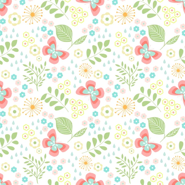 Motif floral sans couture — Image vectorielle