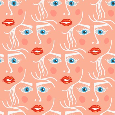 Kadının yüzü ile Seamless Modeli.