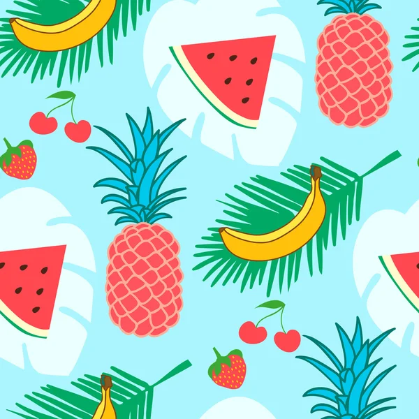 Fruits vector pattern — Stock Vector