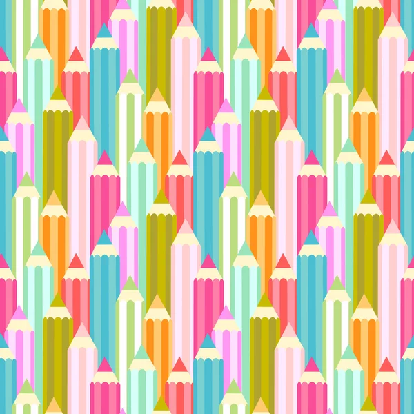 Seamless pattern with colored pencil. — Stock Vector
