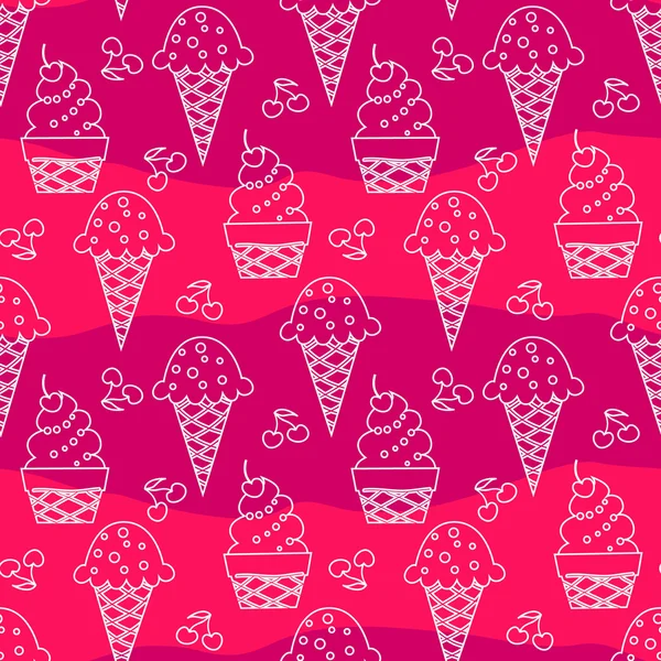 Ice cream seamless pattern — Stock Vector