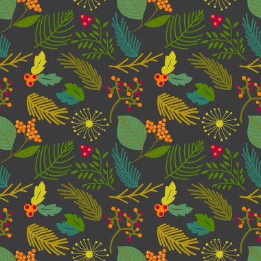 Çiçek elementleriyle kusursuz vektör deseni.