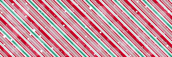 Peppermint Candy Cane Diagonal Stripes Christmas Background Shiny Snowflakes Print — Stock Vector