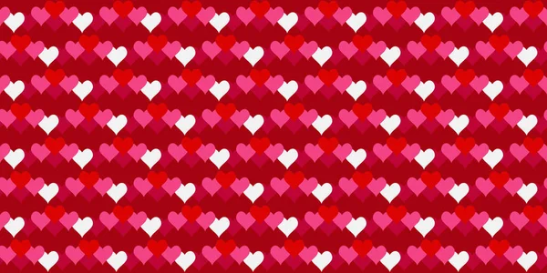 Red Hearts Valentine Day Seamless Pattern Background — Stock Vector