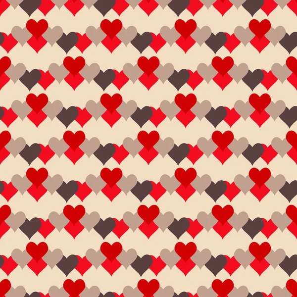 Corazón Fondo Diseño San Valentín Patrón Sin Costuras — Vector de stock