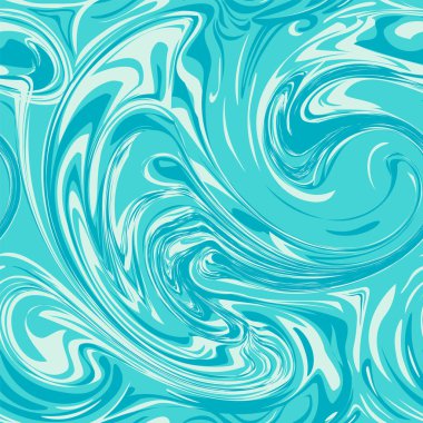 Liquid, marble, fluid, ink, water color abstract texture vector pattern blue and white color background. Hand drawn vector illustration