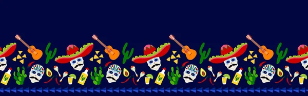 México México Tradicional Cinco Mayo Día Los Muertos Halloween Día — Vector de stock