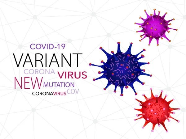 Covid Pandemik Koronavirüs Mutasyonu Değişken Konsept Virüs Ikonu Sembolü Küresel — Stok Vektör