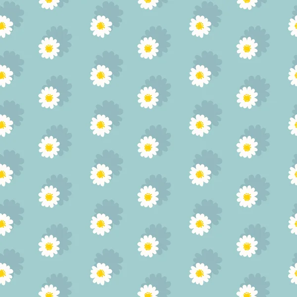 White daisies seamless pattern — Stock Vector