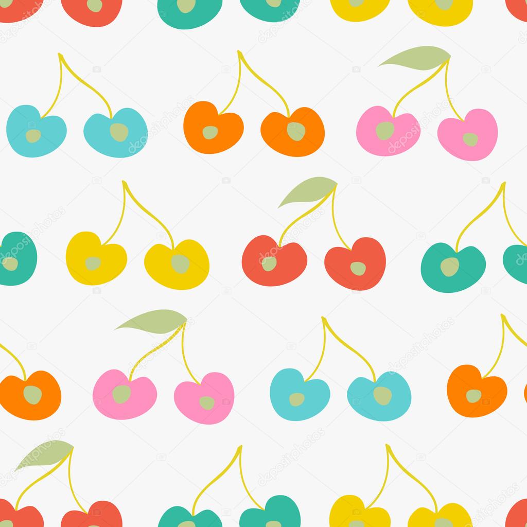 Seamless pattern with cherry