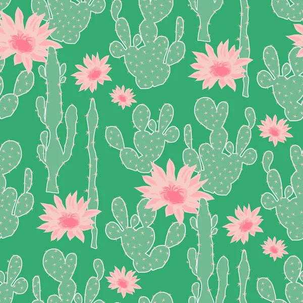 Nahtloses Muster mit Kaktus — Stockvektor