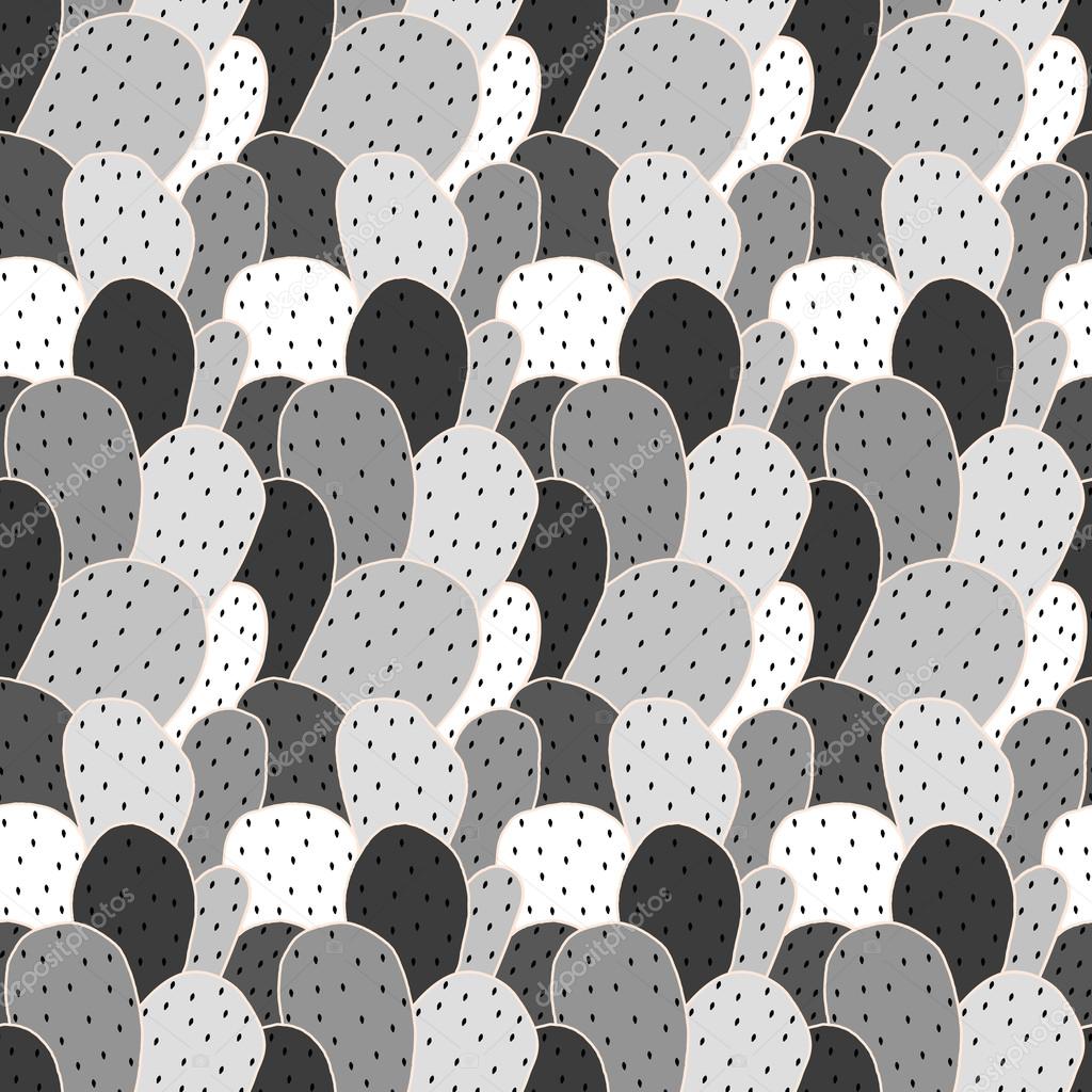 Seamless Pattern with Cactus