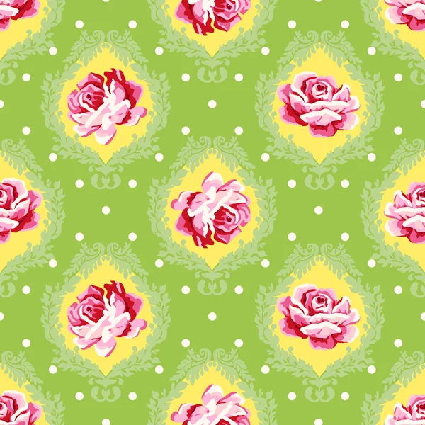 Patrón floral vintage sin costura vectorial . — Archivo Imágenes Vectoriales